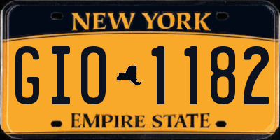 NY license plate GIO1182