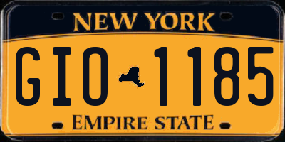 NY license plate GIO1185