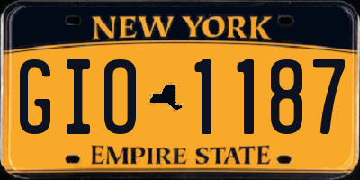 NY license plate GIO1187