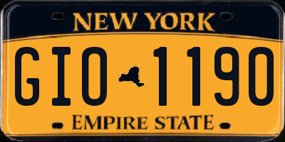 NY license plate GIO1190