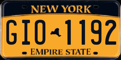 NY license plate GIO1192