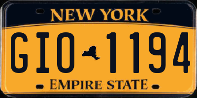 NY license plate GIO1194