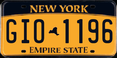 NY license plate GIO1196