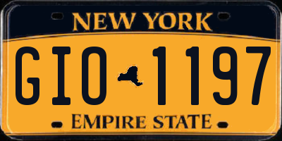 NY license plate GIO1197
