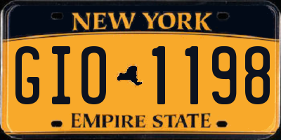 NY license plate GIO1198