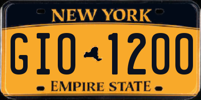 NY license plate GIO1200