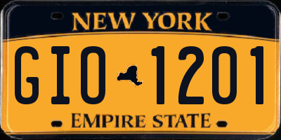 NY license plate GIO1201