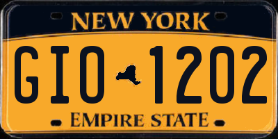 NY license plate GIO1202