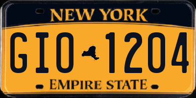 NY license plate GIO1204