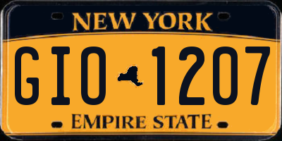 NY license plate GIO1207