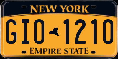 NY license plate GIO1210