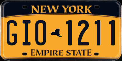 NY license plate GIO1211