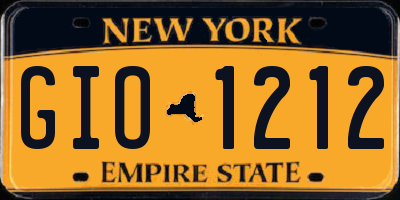 NY license plate GIO1212