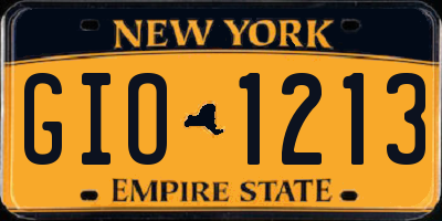 NY license plate GIO1213