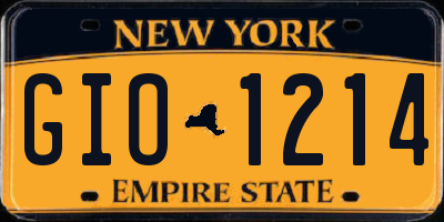 NY license plate GIO1214