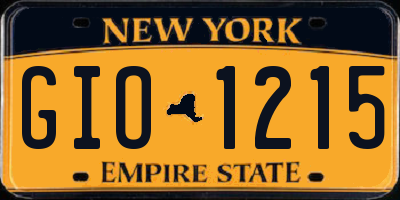 NY license plate GIO1215
