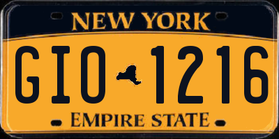 NY license plate GIO1216