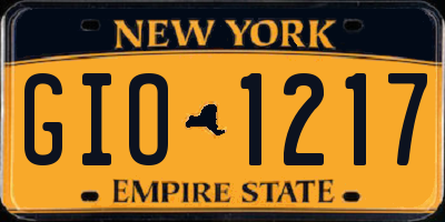 NY license plate GIO1217