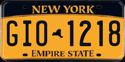 NY license plate GIO1218
