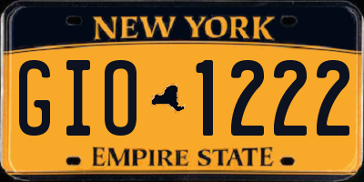 NY license plate GIO1222