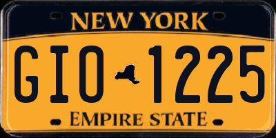 NY license plate GIO1225