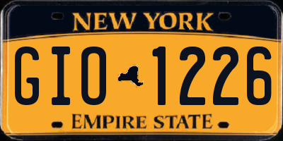 NY license plate GIO1226