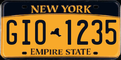 NY license plate GIO1235