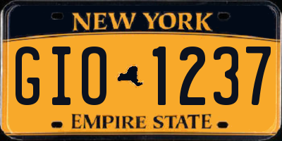 NY license plate GIO1237