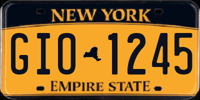 NY license plate GIO1245