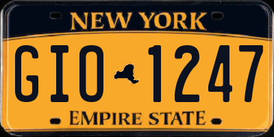 NY license plate GIO1247