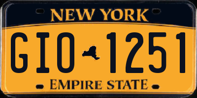 NY license plate GIO1251
