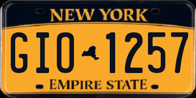 NY license plate GIO1257