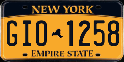 NY license plate GIO1258