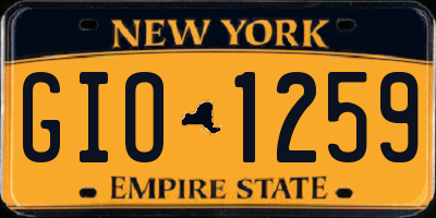 NY license plate GIO1259