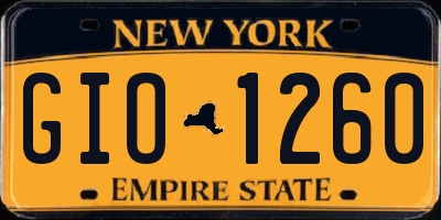 NY license plate GIO1260