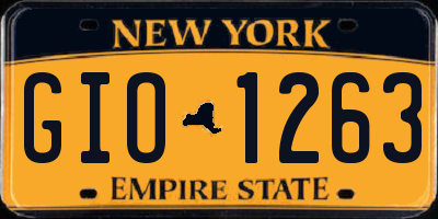 NY license plate GIO1263