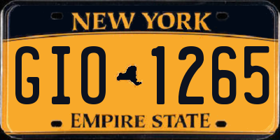 NY license plate GIO1265