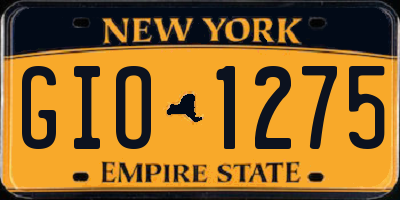 NY license plate GIO1275