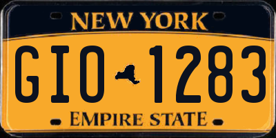 NY license plate GIO1283