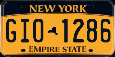 NY license plate GIO1286