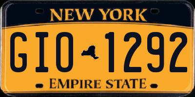NY license plate GIO1292