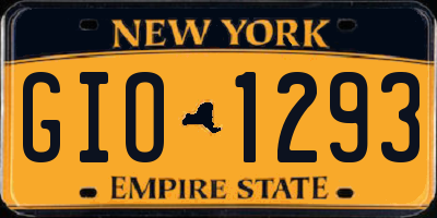 NY license plate GIO1293
