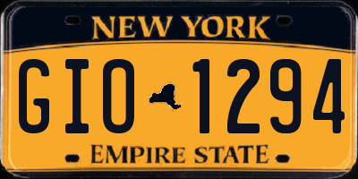 NY license plate GIO1294