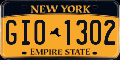 NY license plate GIO1302