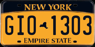 NY license plate GIO1303