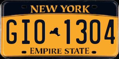 NY license plate GIO1304