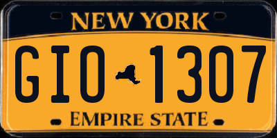 NY license plate GIO1307