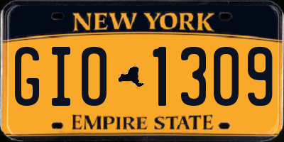 NY license plate GIO1309