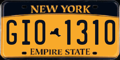 NY license plate GIO1310
