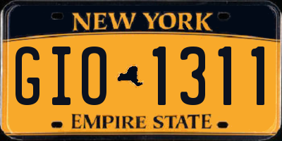 NY license plate GIO1311